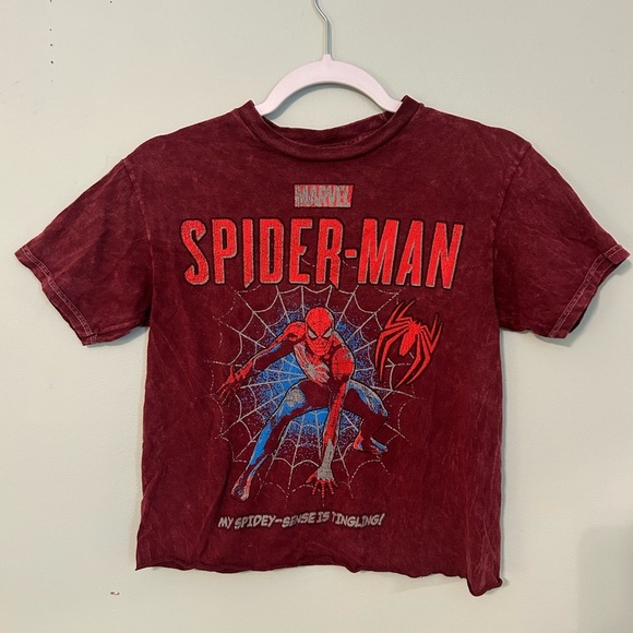 Marvel Spider-Man Women’s T-Shirt Size X Small Cropped Live Rolled Hem - Picture 7 of 8